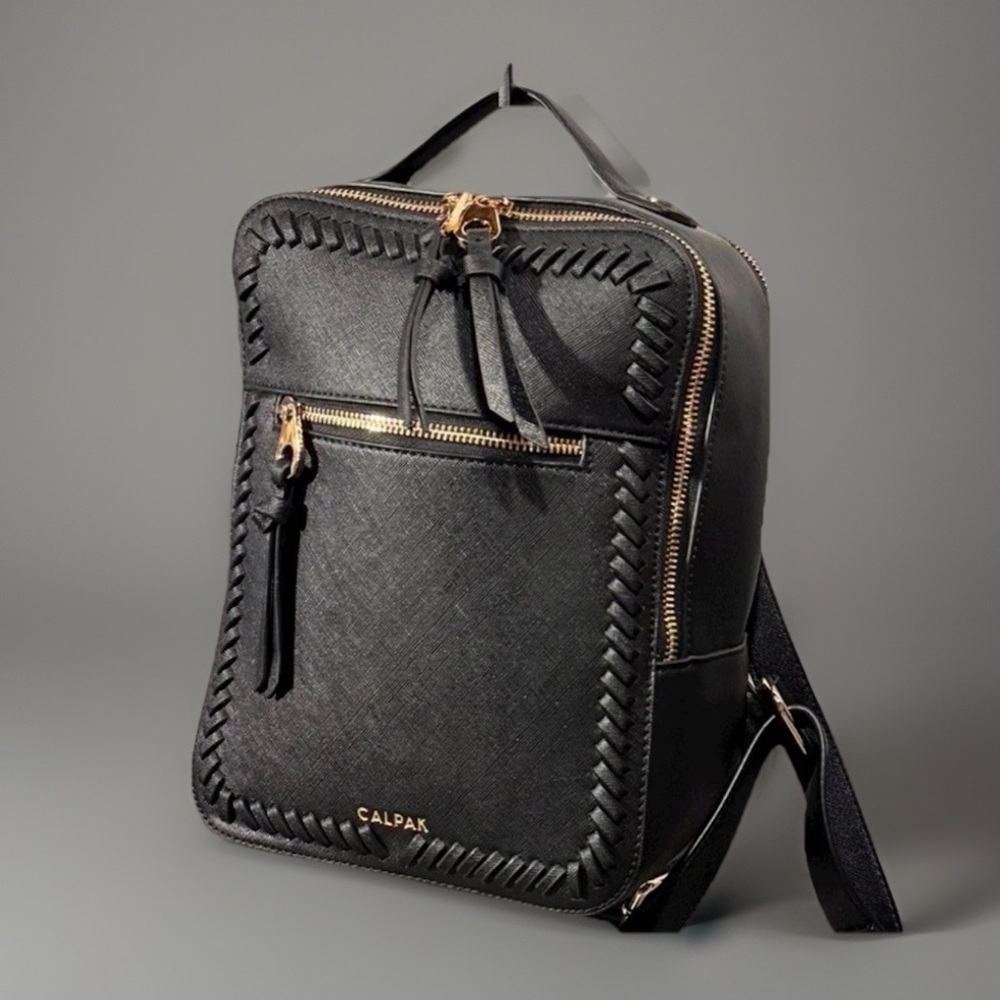 Calpak Black and Gold Kaya Mini Backpack Bag - Picture 2 of 11